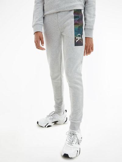 Calvin Klein Ruhák HU662401 | Calvin Klein Slim Organic Cotton Logo Fiu Jogger Világos Szürke